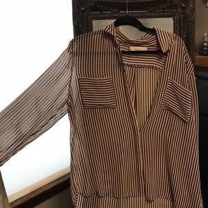 Loft button down stripped shirt